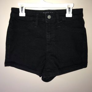 EUC High rise black jean shorts